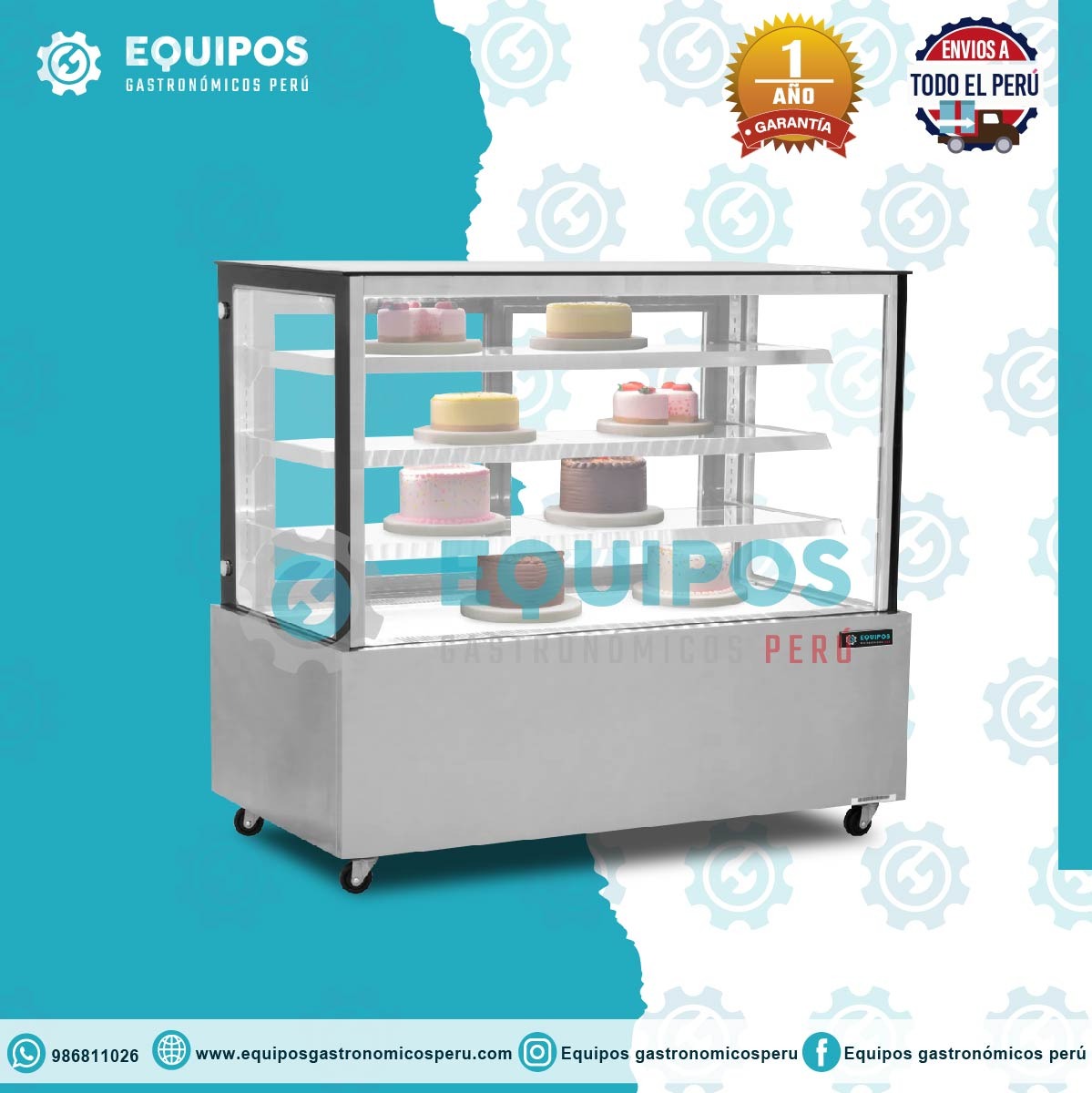 Vitrina refrigerada (1500 mm) + 3 repisas y vidrio plano (VRFH-1500AI)