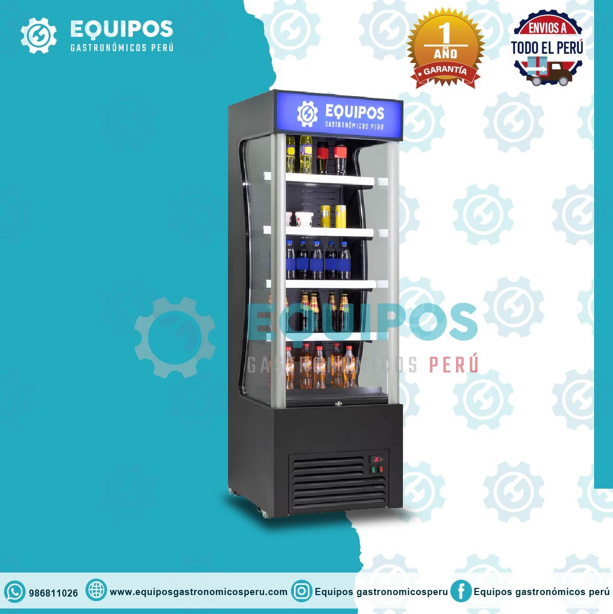 Exhibidor refrigerado abierto de 70 cm de ancho