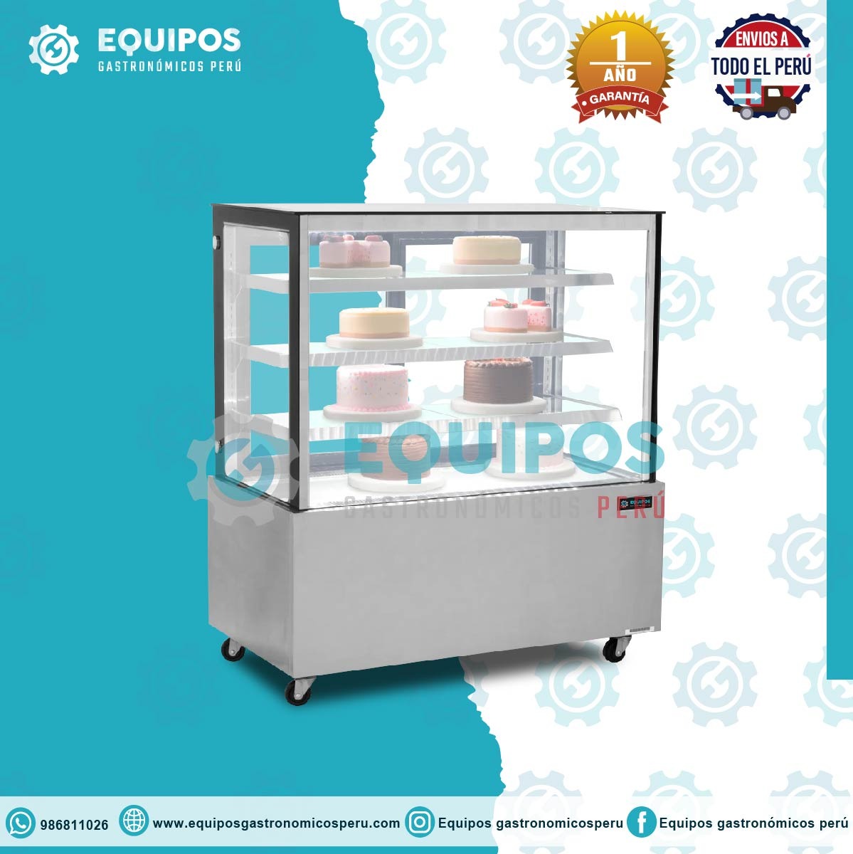 Vitrina refrigerada (1200 mm) + 3 repisas y vidrio plano (VRFH-1250AI)